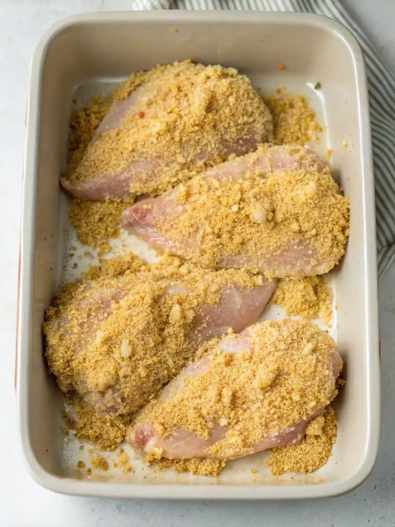 Final step for garlic parmesan chicken — plated and ready
