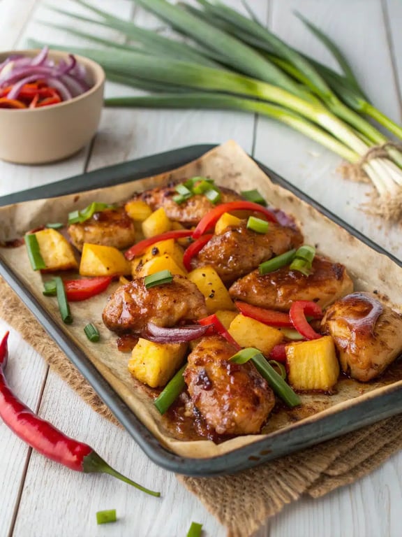 Poulet hawaïen en plaque de cuisson, à la fraîcheur tropicale irrésistible