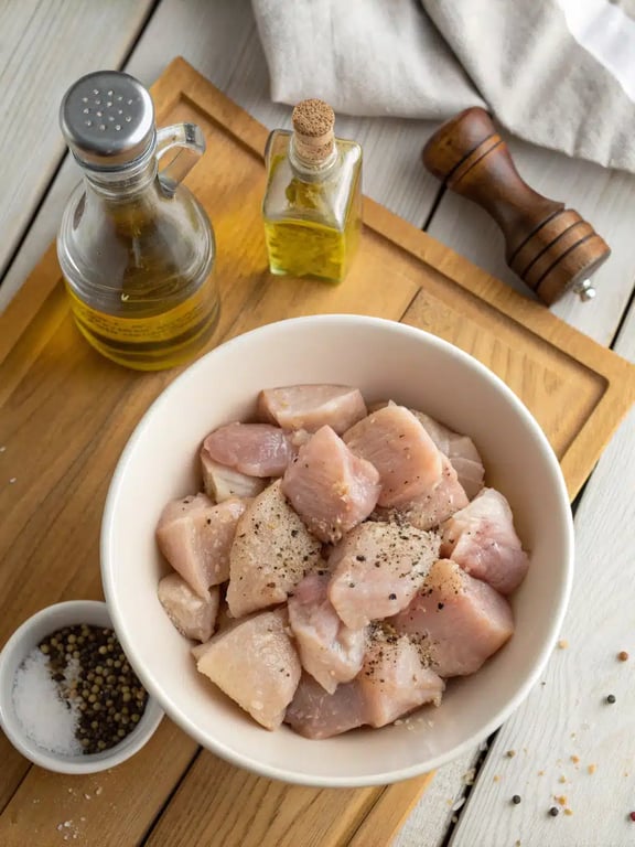 Step 2 for One Pot Chicken Orzo — process in progress