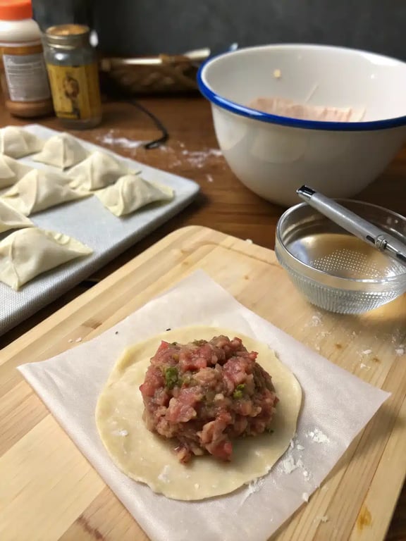 Step 4 for pot sticker soup — texture check