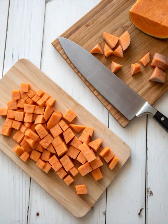 Step 2 for sausage sweet potato skillet — process in progress