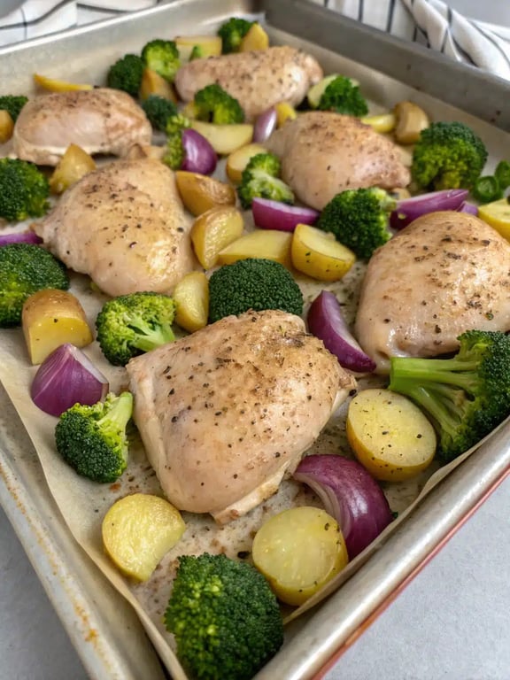 Step 4 for sheet pan chicken — texture check