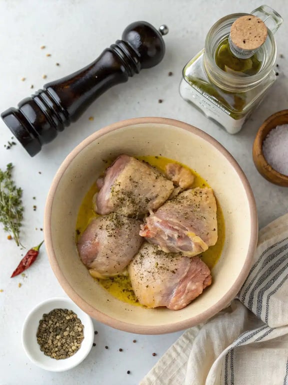 Step 2 for Sheet Pan Chicken — process in progress