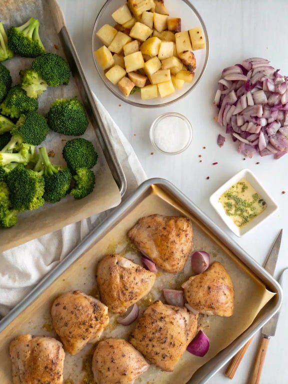 Step 4 for Sheet Pan Chicken — texture check