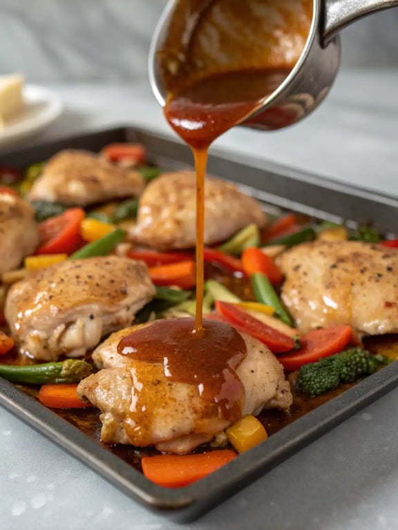 Step 4 for Sheet Pan Hawaiian Chicken — texture check