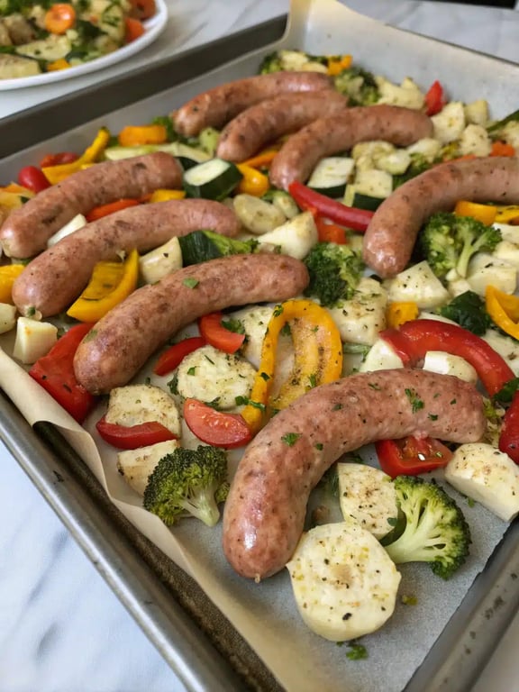 Step 4 for sheet pan sausage — texture check