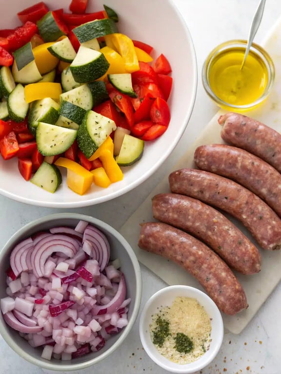 Step 4 for sheet pan sausage veggies — texture check