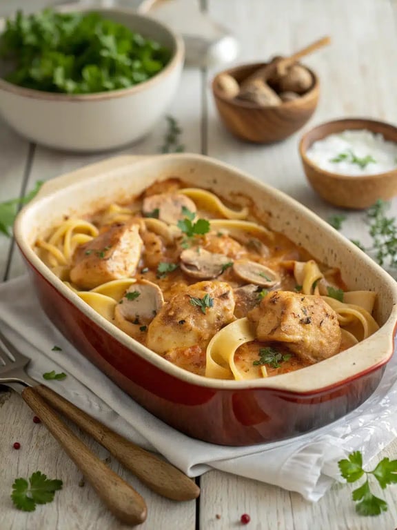 Best baked chicken stroganoff with bold cheesy nostalgia