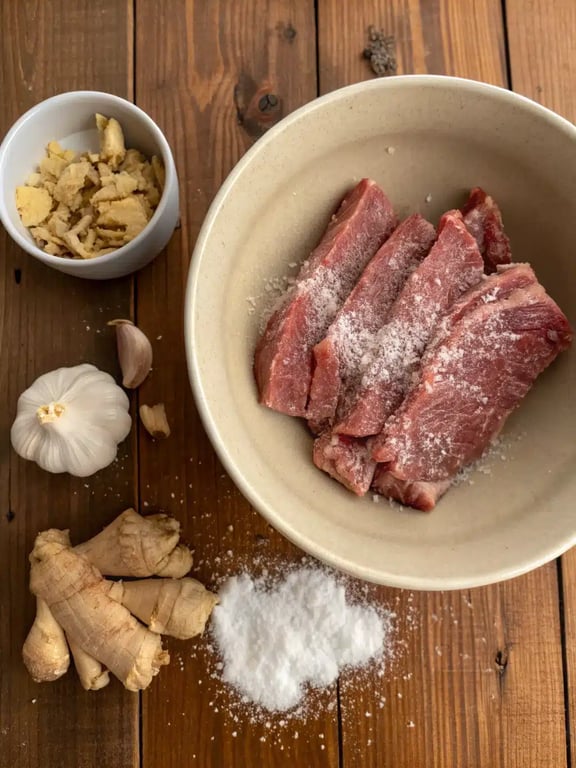 Cooking step for bok choy beef stir fry showing beef searing in a hot wok