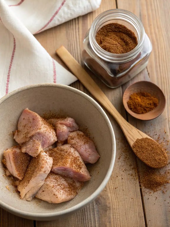 Step 2 for Cajun chicken pasta — process in progress