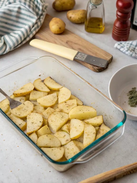 Step 4 for cheesy ranch potatoes — texture check