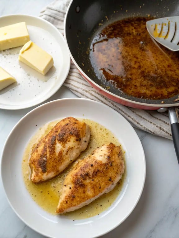 Final step for chicken breast recipe — plated and ready