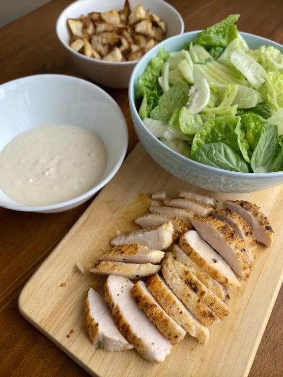 chicken caesar wrap — step 4 Step 4 for chicken caesar wrap — texture check