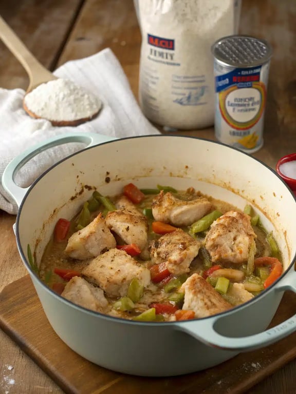 Step 4 for chicken pot pie pasta — texture check