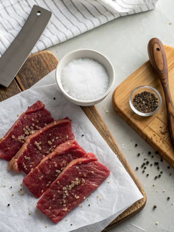 Step 2 for garlic butter beef — process in progress