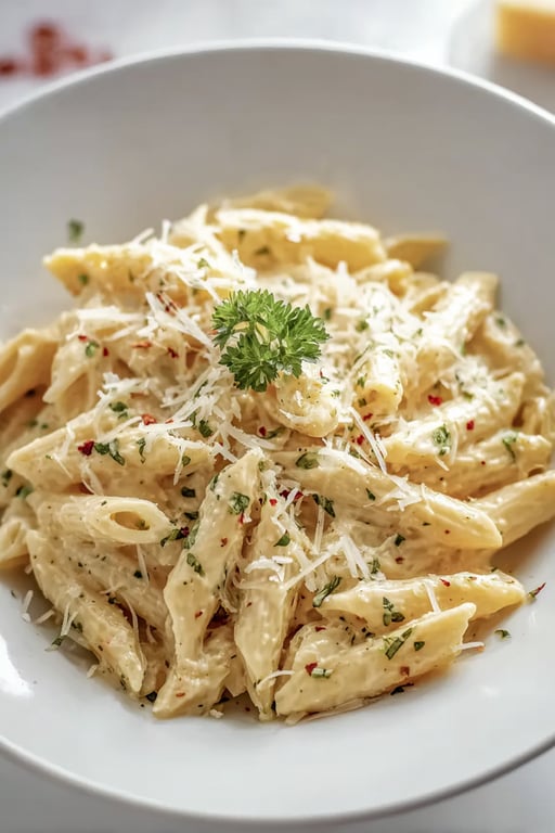 Skillet One Pot Creamy Garlic Pasta: Makes 4 Servings