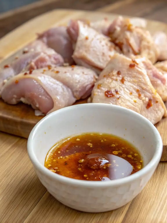 Step 4 for hot honey chicken — texture check