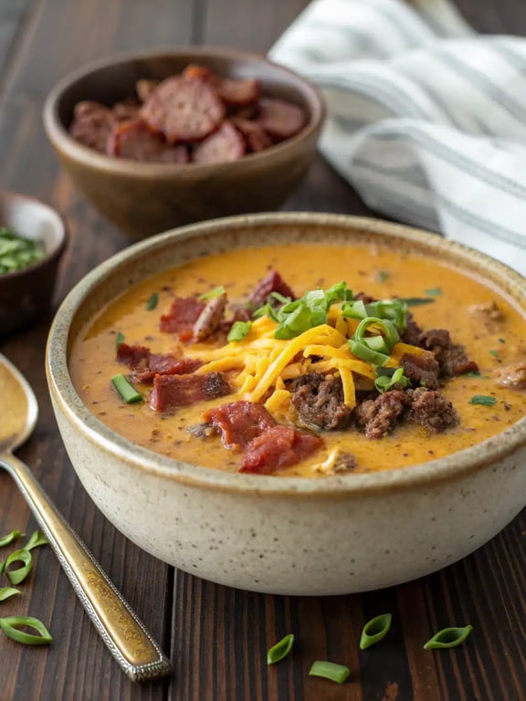 Quick Keto Cheeseburger Soup For Weeknight Joy