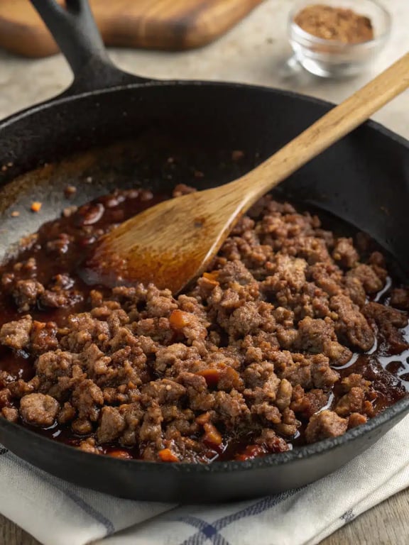 Step 4 for Korean ground beef — texture check