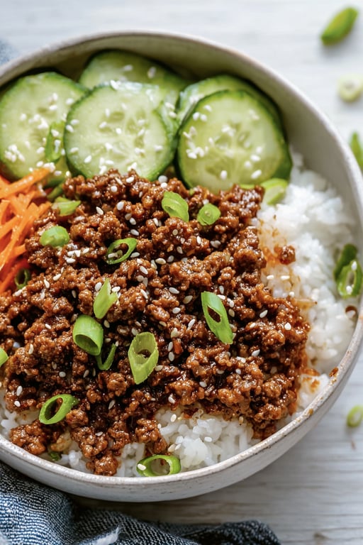 Korean Ground Beef Bowl: 10 Minutes of Prep