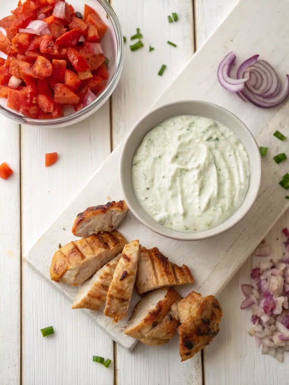 Step 4 for Mediterranean chicken gyros — texture check