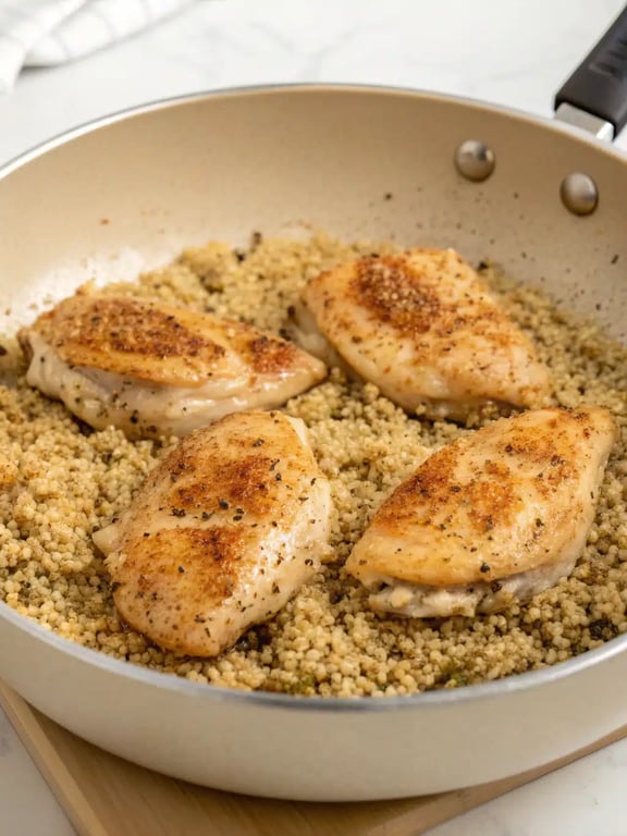 Step 4 for quick healthy dinner recipes — texture check