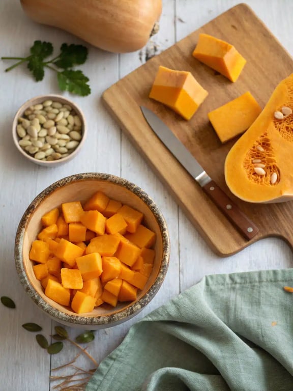 Step 2 for sausage pasta squash — process in progress