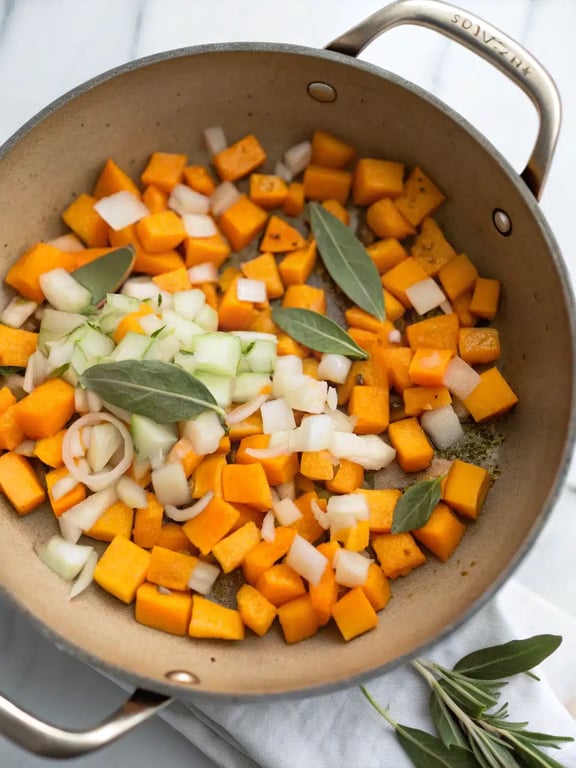 Step 4 for sausage pasta squash — texture check