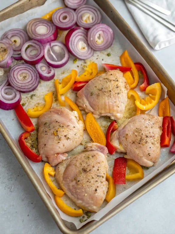 Step 4 for sheet pan chicken pitas — texture check
