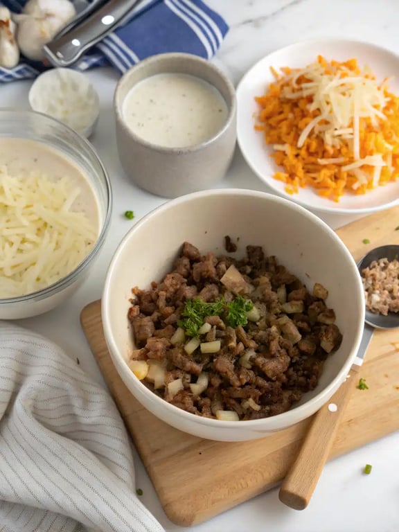 Step 4 for tater tot casserole — texture check