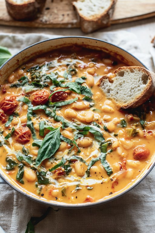 Creamy Tomato White Bean Stew: Easy Easy Dinner Recipe