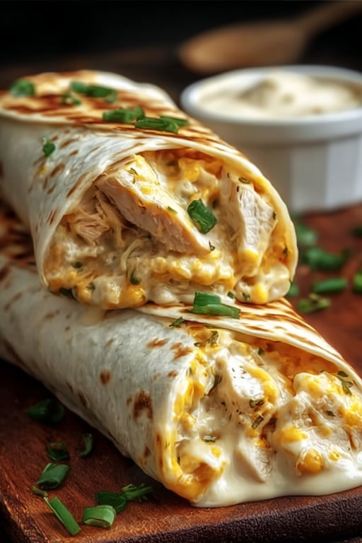 Cheesy Garlic Chicken Wraps Tortilla: Simple Homemade Recipe – 30-Minute Dinner