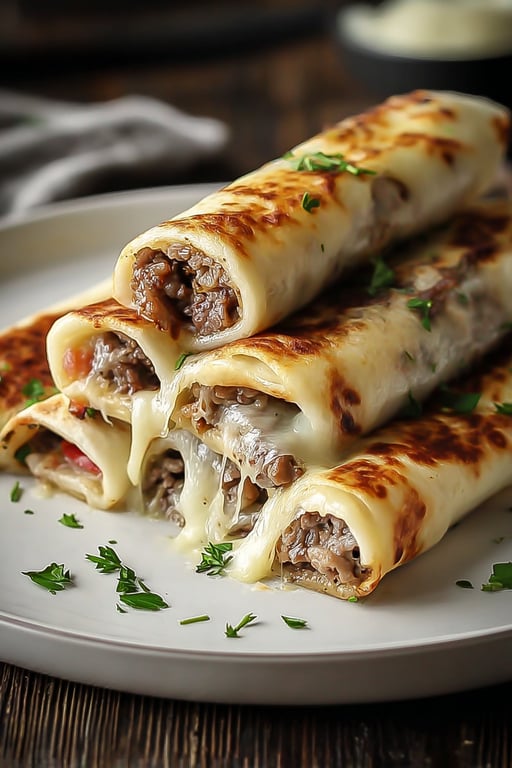 Keto Philly Cheesesteak Roll Ups: 6 Ingredients