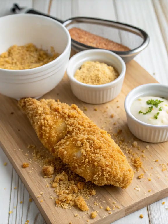 Step 4 for baked chicken tenders — texture check