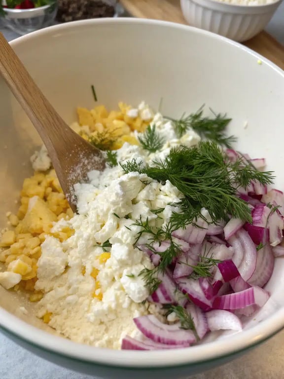 Final step for cottage cheese egg salad — plated and ready
