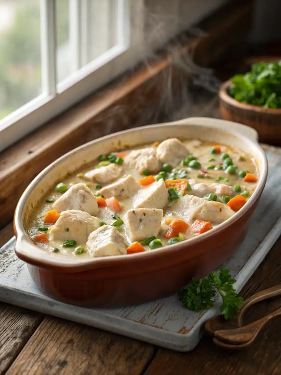 Creamy Chicken Casserole with a Quick Comforting Twist