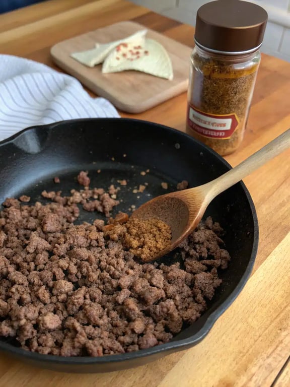 Step 2 for crispy baked tacos — process in progress
