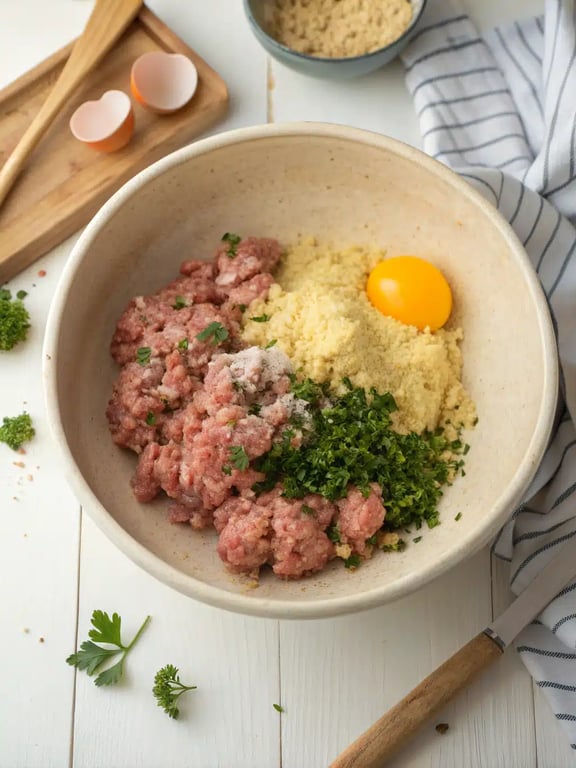 Step 2 for Thai chicken meatballs recipe — process in progress