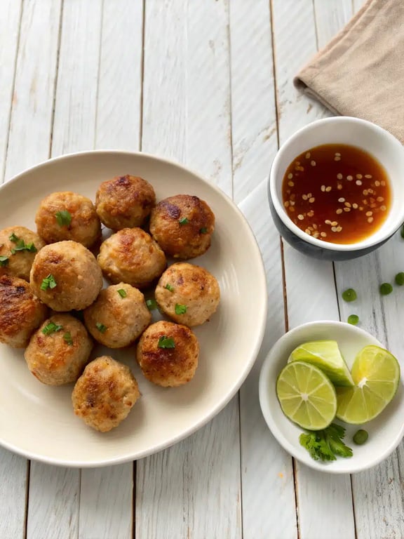 Step 4 for Thai chicken meatballs recipe — texture check
