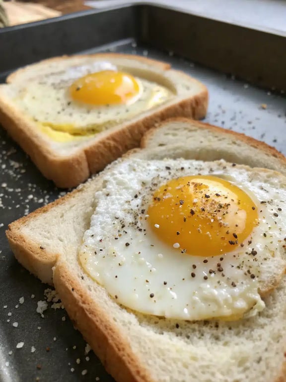 Step 4 for air fryer egg toast — texture check