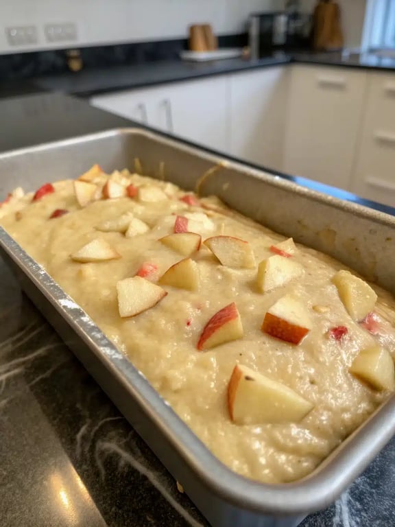Final step for apple bread recipe — plated and ready