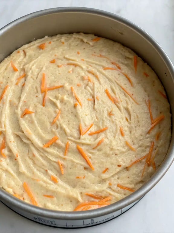 Final step for flourless oatmeal carrot cake — plated and ready