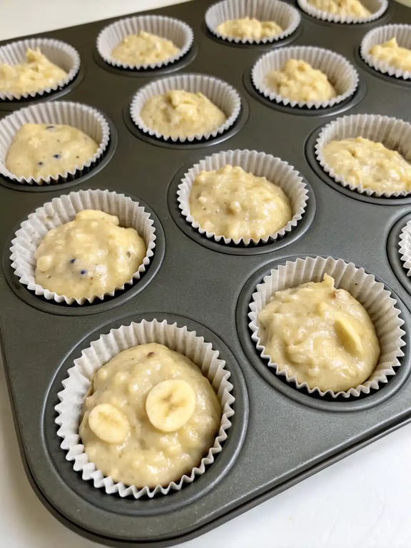 Final step for Greek yogurt banana muffins — plated and ready