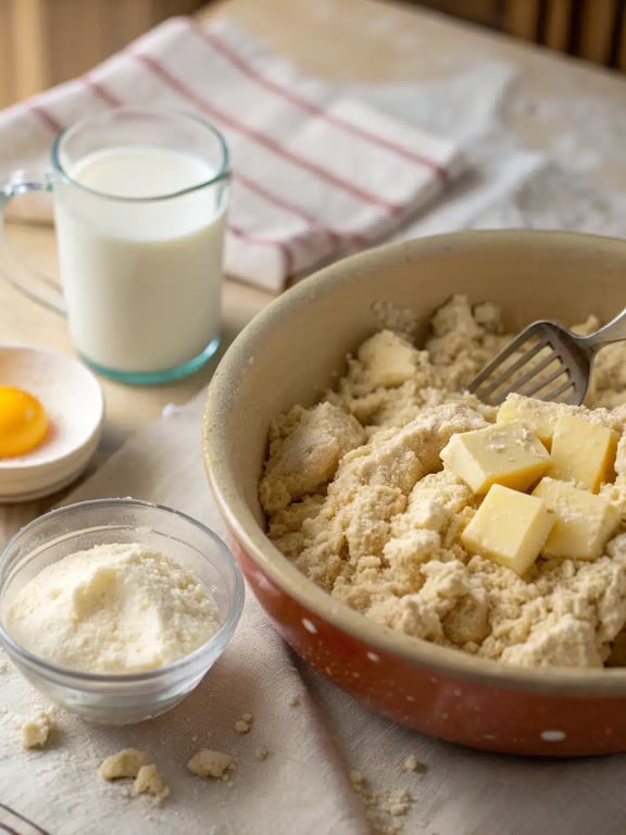 Step 4 for protein biscuits recipe — texture check
