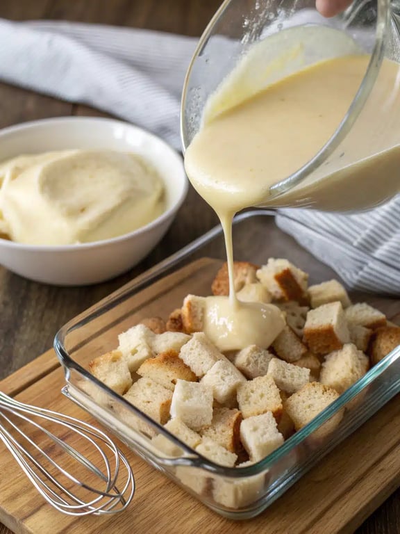 Step 4 for baked french toast casserole — texture check