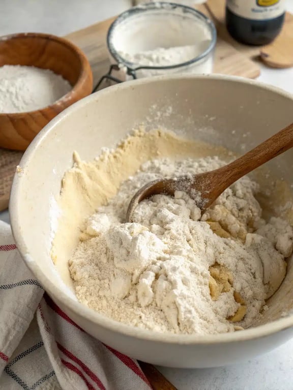 Christmas bread recipe — kneading dough Step 2 for Christmas bread recipe — kneading the dough with fruit