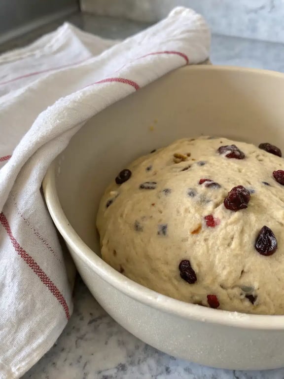 Christmas bread recipe — braiding step Step 4 for Christmas bread recipe — braiding the dough ropes
