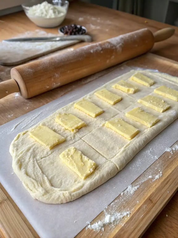 Step 4 for cinnamon sugar cruffins — twisting the dough log to expose layers