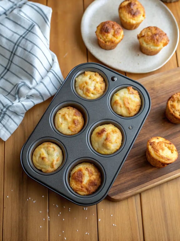 Final step for mashed potato puffs — plated and ready