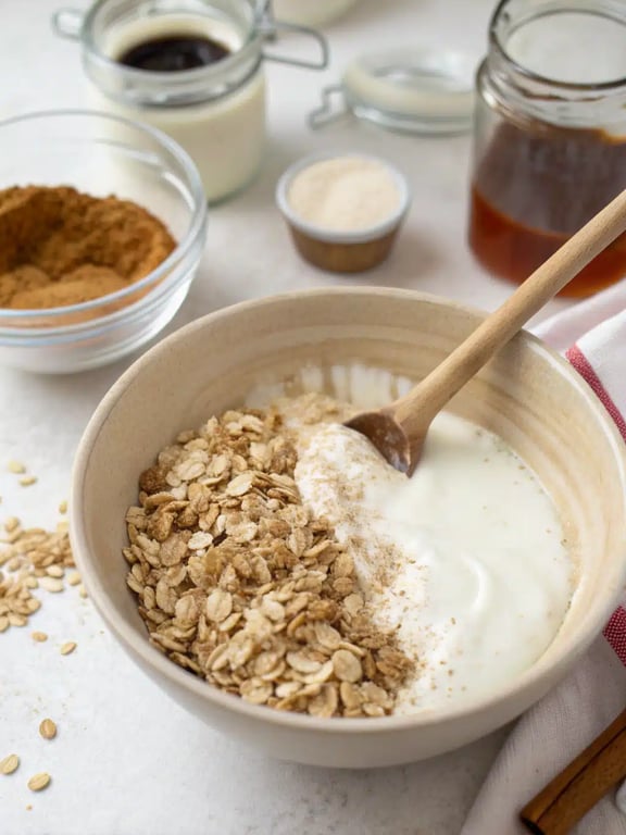 Step 4 for overnight oats recipes — texture check